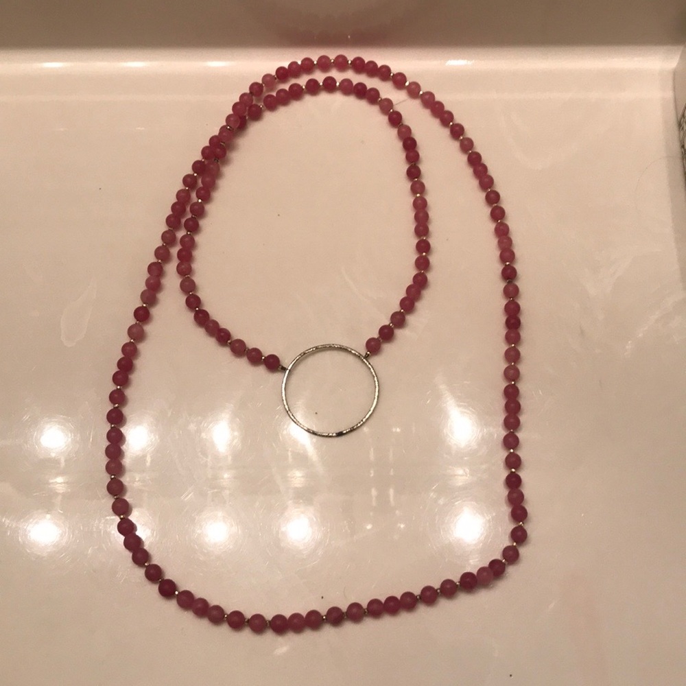 Double wrap pink necklace